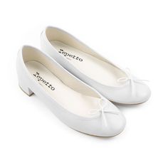 White Repetto, Ballerina Heels, Sheep Leather, Parisian Chic, White Flats