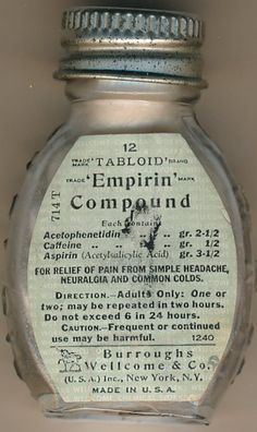 "Vintage Antique Burroughs Wellcome Empirin Compound, Hill's Nose Drops, and Vicks Va-Tro-Nol Nose and Throat Lot of 3 items 1. Vintage Antique Medicine Burroughs Wellcome \"Empirin Compound\"     Never been opened.  2. Vintage Antique Hill's Nose Drops Sample by the Larned Corporation empty 3. Vintage Antique Vicks Va-Tro-Nol for Nose and Throat empty Free Shipping in the USA" Suture Kit, Vintage Medicine Bottle, Antique Medicine Bottles, Old Medicine Bottles, Old Beer Cans, Toy Money, Medicine Chest, Antique Bottle, Vintage Medical