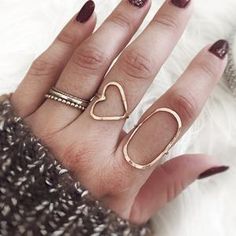 14K Rose Gold Heart Ring | Etsy Valentine's Day Metal Heart Ring Gift, Adjustable Minimalist Midi Rings For Valentine's Day, Trendy Rose Gold Midi Rings For Wedding, Dainty Metal Midi Rings For Wedding, Valentine's Day Rose Gold Open Midi Rings, Valentine's Day Minimalist Midi Rings, Trendy Rose Gold Stackable Rings As Gift, Minimalist Rose Gold Open Heart Ring, Minimalist Rose Gold Midi Rings For Valentine's Day