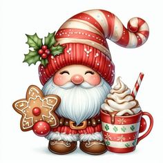 Gnome Art, Gnomes Clipart, Holiday Gnomes, Gingerbread Crafts, Wooden Wreaths, Crafts Cards, Bottle Cap Images, Gingerbread Christmas, Halloween Images