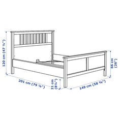 the measurements for a bed frame and headboard