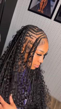 Check out 70 trendy Fulani braids hairstyles and designs featuring boho Fulani braids, Fulani braids with beads & more. Tribals With Bohemian Braids, Fulani Middle Part Braids, Fulani Braids With Two Front Strands, Hairstyles For Black Moms, Fulani Boho Knotless Braids, Fulani Braids With Bangs, Versatile Fulani Braids, Curly Fulani Braids, Fulani Braids With Beads