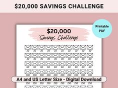 the printable $ 20, 000 savings challenge