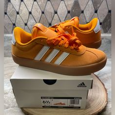 Adidas Vl Court 3.0 Sneakers Sz 6.5, Euro 38 New With Tags And Box Adidas Vl Court, Adidas Orange, Shoes Adidas, Adidas Shoes, Adidas Women, Color Orange, Adidas, Size 6, Women Shoes