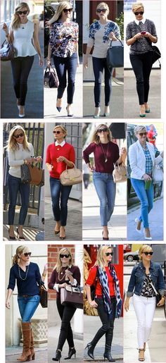 Reese Witherspoon Winter Outfits, Reese Witherspoon Outfits Casual, Fun Classic Style, Preppy Style Winter Women's, Reese Witherspoon Jeans, Classic Style With An Edge, Reese Witherspoon Fashion, Reese Witherspoon Street Style, Reece Witherspoon Style