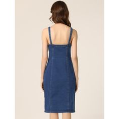 A jean dress is a must-have staple item in your all-year-around wardrobe. This sleeveless tank dress with breathable denim fabric, a simple and classic design, is perfect for summer. You also can pair it with casual basic t-shirt tops or blouses for an elegant and chic look. Stylish denim dresses for women can be easily dressed down, paired with some sweet sandals or a sassy pair of heels for a dainty and feminine look. Casual Fitted Sleeveless Dress With Adjustable Straps, Casual Cotton Sleeveless Denim Dress, Casual Sleeveless Denim Dress, Casual Sleeveless Cotton Denim Dress, Casual Sleeveless Denim Cotton Dress, Sleeveless Cotton Denim Dress, Casual Sleeveless Fitted Dress With Pockets, Sleeveless Medium Wash Cotton Denim Dress, Blue Cotton Sleeveless Dress With Pockets