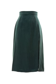 Venere skirt is cut from cupro-viscose and falls to a midi length. Designed to sit high on the waist, it has a figure-skimming fit with split sides for unrestricted movement. Style the set with strappy sandals and a clutch.Details Colors - Emerald, Ruby and Sapphire Concealed zip fastening along back Made in Romania 53% cupro and 47% viscose Machine wash Chic Midi-length Bottoms With Side Slits, Chic Midi Skirt With Split Design, Chic Relaxed Skirt With Side Slits, Fitted Rayon Midi Bottoms, Relaxed Knee-length Viscose Skirt, Fitted Midi-length Viscose Skirt, Fitted Midi Length Rayon Skirt, Relaxed Midi Skirt In Rayon, Fitted Rayon Midi Skirt