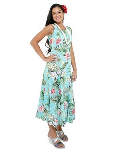 https://www.alohaoutlet.com/us/en-us/itemdetail.aspx?iid=34926 Hawaiian Dresses, Sleeveless Long Dress, Hawaiian Dress, Luau Party, Resort Wedding, Hawaiian Shirts, Happy Colors, Orchids, Long Dress