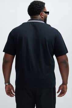 Available In Black. Fold Down Collar Short Sleeve 100% Cotton Imported | Mens Jaxon Short Sleeve Polo Top in Black size Small by Fashion Nova Mens Knit, Polo Top, Curve Dresses, Jeans Jumpsuit, Mens Activewear, Matching Dresses, Short Sleeve Polo, Set Dress, Jumpsuit Dress