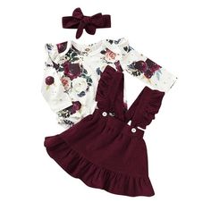 WILLOW Floral Skirt Set Strap Skirt, Set Outfits, Suspender Skirt, Ruffle Romper, Girl Pattern, Girls Rompers