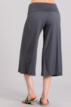 Just in time for Summer! Ultra-soft and stretchy wide leg gaucho pants with wide fold-over waistband. Fabric Polyester/Spandex 95/5. Proudly made in the USA Great Resort Wear! Stay Sexy! Gaucho Pants, Just In Time, Resort Wear, Made In The Usa, Large Black, In Time, Polyester Spandex, Wide Leg, Spandex