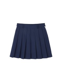 Details: Girly Pleated Skirt In NavyBuilt-in shorts for a discreet summer lookStriped webbing at the side for a vintage college look. Materials & Care: Fabric: Polyester 100%.Lining: nylon 92.4 %Spandex 7.6 % Hand wash | Dry clean Do not bleach Size & Fit: Model is 5'7", Bust 32, Waist 24, Hips 35, wearing a size S Item #: SN2SK10 Luxury Blue Lined Pleated Skirt, Cheap Blue Mini Length Tennis Skirt, Cheap Blue Mini-length Tennis Skirt, Luxury Blue Pleated Mini Skirt, Cheap Blue Pleated Mini Skirt, Luxury Fitted Blue Pleated Skirt, Style Pleated Skirt, Navy Pleated Skirt, College Looks