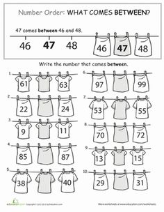 the number order worksheet for children to learn how to count numbers on clothes