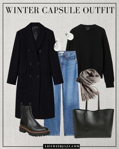 Winter Capsule Wardrobe 2024 - LIFE WITH JAZZ Winter Looks 2024, Outfits Winter 2024, Winter Capsule Wardrobe 2024, Winter Capsule Wardrobe 2023, Smart Casual Winter Outfits, Minimal Winter Outfit, Edgy Capsule Wardrobe, Smart Casual Winter, Normcore Style