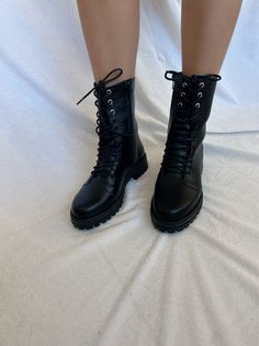 Black Leather Combat Boots Women Winter Boots Black Boots - Etsy Black Leather Lace-up Mid-calf Boots, Black Faux Leather Martin Boots, Trendy Faux Leather Combat Boots With Flat Heel, Black Faux Leather Mid-calf Boots With Round Toe, Black Faux Leather Mid-calf Boots Closed Toe, Black Closed Toe Mid-calf Faux Leather Boots, Black Closed Toe Mid-calf Boots In Faux Leather, Black Faux Leather Martin Boots With Lug Sole, Faux Leather Ankle Combat Boots With Lug Sole