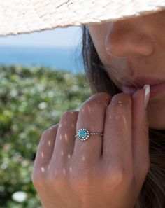 Rio Tavares Turquoise Ring ~ Sterling Silver 925~SMR023 - Maresia Jewelry Dainty Turquoise Ring, Simple Turquoise Jewelry, Tourqouis Jewelry, Silver And Turquoise Jewelry, Turquiose Rings, Turquoise Jewelry Rings, Teal Jewelry, Silver Turquoise Ring, Country Rings