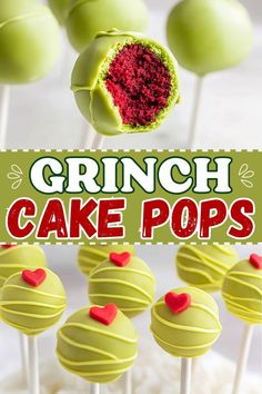 These festive Grinch cake pops combine moist red velvet cake, creamy frosting, and a bright green coating for a holiday treat worthy of Whoville!