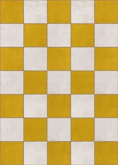 a yellow and white checkered tile pattern