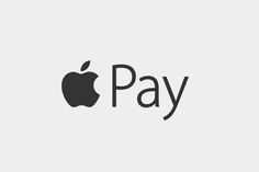 the apple pay logo is shown in black and white, with an apple on top