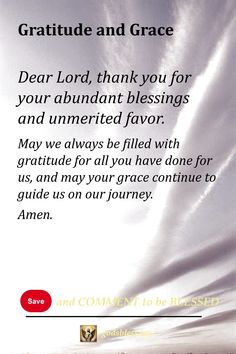 Gratitude and Grace Special Prayers