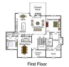 the first floor plan for a home