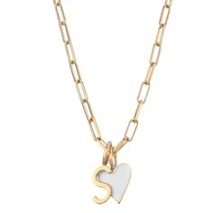 CARA WHITE ENAMEL CHARM NECKLACE Gold Vermeil Jewelry, Hypoallergenic Jewelry, Vermeil Jewelry, Demi Fine Jewelry, Solid Gold Jewelry, Enamel Charms, White Heart, Handmade With Love, White Enamel