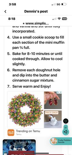 the instructions on how to make a flower wreath