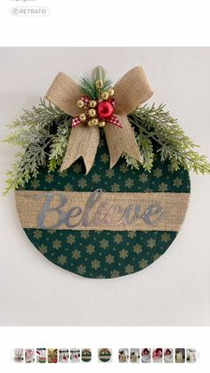 a christmas ornament hanging on the side of a wall