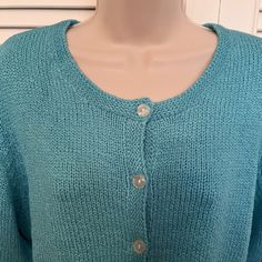 Wonderful Vintage Haymaker Women's Cardigan Sweater Large Caribbean Blue Aqua Color NWT. 22 1/2" across chest underarm to underarm 27" shoulder to hem 23" sleeve length b-7 All items come from a smoke free home and are shipped within one business day. I do combine shipping costs so check out my other items listed. Thank you! I am easy to work with so if you have any issues at all, send me a message and we will work it out. Caribbean Blue, Cardigan Sweaters For Women, Aqua Color, Work It, Womens Cardigan, Cardigan Sweater, Sweater Outfits, To Work, Sweater Cardigan