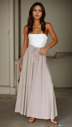 Orcajump - Wide-leg Trousers with Elastic Waistband: High-waisted Wide-leg Maxi Pants Belted Beige Wide Leg Bottoms, Beige Wide Leg Belted Bottoms, Beige Belted Wide Leg Bottoms, Beige Wide-leg Belted Bottoms, Beige Belted Wide-leg Bottoms, Beige Belted Wide-leg Pants, Casual Belted Wide Leg Pants For Summer, Casual Summer Wide Leg Belted Pants, Casual Summer Belted Wide Leg Pants