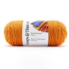 an orange ball of yarn with the words, soft classic double - chase on it