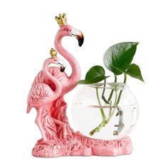 PRICES MAY VARY. 【Unique Design】Lovely pink flamingo sculpture with glass vase, a combination of practicality and beauty, placed in a small space, full of comfort and warmth 【Wide Application】Pink Flamingo Glass Vase is suitable for flower arrangement, hydroponic small plants or succulents such as green dill, African violet, grass, shrubs and miniature ferns. It is a very good decoration to place on the desktop of the office, the desktop of the living room or the window 【HIigh Quality Material】T Miniature Ferns, Grass Shrubs, Flamingo Room Decor, Flamingo Bathroom Decor, Flamingo Sculpture, Flamingo Projects, Flamingo Room, Pink Flamingo Decor, Flamingo Bathroom