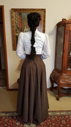 1800s Fashion America, Victorian Governess Dresses, Victorian Working Dress, 1870s Fashion Poor, 1890s Fashion Women Casual, 1800 Womens Fashion, 1880s Skirt, 1900s Fashion Aesthetic