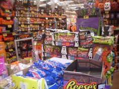 a store filled with lots of halloween items