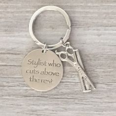 Hairdresser Jewelry - Hair Dresser Charm Keychain Gift For Women Hair Stylist Key Chain - Silver Plated Stylist Who Cuts Above The Rest And Scissors Charm On Key Ring Hair Stylist Gift Ideas - Perfect Gift For Hairdresser, Birthday, Christmas, Valentine's Day Christmas Gift For Hairdresser, Hair Stylist Gifts Ideas, Gift For Hairdresser, Holiday Bracelets, Hair Stylist Gifts, Wrist Wallet, Card Pouch, Leather Luggage Tags, Jewelry Hair