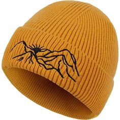 New Product Premium Material - The Beanie Hats For Men Designs Are Made From Superior Knitted Viscose,Polyester,Nylon Material,Extremely Skin Friendly, Soft, Comfortable.Keeps Your Head Warm Covering Up The Ears And Keeps You Cosy Under The Hat. One Size Fits Most - Mountain Embroidery Beanie Are Made From Stretchy Material,One Size Fit For Small Head Or Big Head Even Basketball Head. Hat Circumference:21.26""-22.83""(54cm-58cm). It Is Easy To Wear Or Take Off. Mountain Embroidery Design - Winte Hat Embroidery Ideas, Herschel Hat, Beanie Embroidery, Mountain Embroidery, Yellow Bucket Hat, Embroidery Beanie, Harley Davidson Hats, Veteran Hats, Small Head