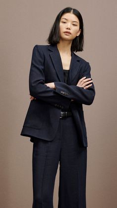 Our Weekend Blazer is made from linen twill. This quintessential outerwear piece features multiple pockets both at the exterior and interior, in addition to a classic fit and a two-button closure. Elaine Welteroth, Denim Vests, Women's Blazers, In Addition, New Career, Womens Blazers, Blazer Dress, Dress Codes, Get Dressed