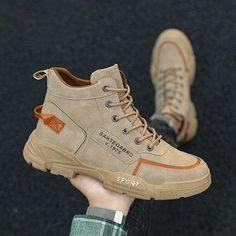 Men Leather Boots, Men Boot, Outfit Hombre, Quality Leather Boots, Basic Boots, Orange Line, Boots Casual, Rounded Toe Boots, Boot Types