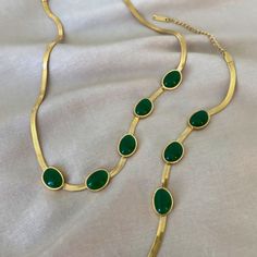 100% Authentic | USA | Ethically Made | 3 Days Shipping Looking for something special and unique? Check out our stunning Green Agate Necklace and Bracelet Jewelry Set! This gorgeous set is made with authentic green agate gems, 18k gold plated stainless steel and adjustable chains. Green agate is known for its healing properties and is said to bring luck, prosperity, and abundance. It's the perfect stone for anyone who wants to attract more positivity and good fortune into their life. ♥ Abundance Jewelry Set Gold, Agate Stone Necklace, Watermelon Tourmaline Ring, Hematite Ring, Green Stone Necklace, Crystal Jewelry Sets, Healing Crystal Jewelry, Rose Quartz Ring, Meaningful Jewelry