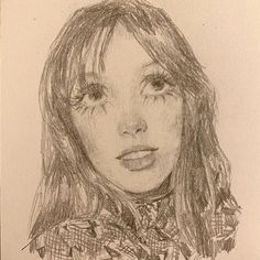 a pencil drawing of a woman's face