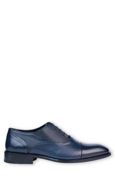 Elevate your wardrobe with a contemporary oxford constructed from smooth and textured leather in a sophisticated cap-toe silhouette. Lace-up style Leather upper and lining/synthetic sole Made in Turkey Blue Cap Toe Oxfords With Leather Lining, Blue Cap Toe Oxfords For Office, Fitted Blue Oxfords For Business, Blue Business Oxfords, Classic Blue Dress Shoes For Work, Blue Dress Shoes For Work, Blue Goodyear Welted Oxfords For Work, Blue Cap Toe Oxfords For Derby, Blue Dress Shoes For Business In Spring