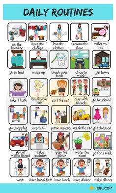 the daily routine poster for kids