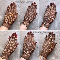 hendi designs for hands and feet with different patterns on the palm, hand and wrist