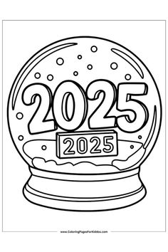 A snow globe with a snowy scene, great for New Year’s celebrations. New Years Lesson Plan, Happy New Year Art Ideas, New Year Worksheets For Kids, New Years Preschool, New Year Colouring Pages, New Years Crafts For Kids, New Years Activities For Kids, Happy New Year Coloring Pages, January Art Projects For Kids