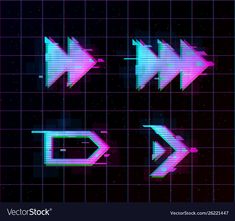 an abstract set of arrows in the style of 80s's stockvectors