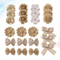 several different types of bows and hair clips