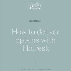 the text how to deliver opt - ins with floddesk