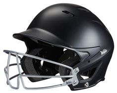 a black baseball helmet on a white background