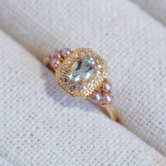 Solid Gold 2024 March Capsule Vintage Inspired Aquamarine Statement Ring | Local Eclectic – local eclectic Local Eclectic, Vintage Style Rings, Travel Jewelry Case, Aquamarine Ring, Necklace Box, Aquamarine Rings, Black Jewelry, Yellow Gold Chain, Pink Pearl