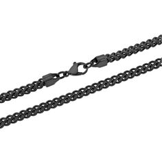 Add a fresh new element to your daily look with this black ion-plated stainless steel franco link chain necklace. Add a fresh new element to your daily look with this black ion-plated stainless steel franco link chain necklace.Click on this JEWELRY & WATCHES GUIDE to learn about fit, styles, materials and more! Chain length: 24 in. Chain type: franco Clasp: lobster-claw Metal: stainless steel Plating: black ion-plated Finish: polished, satin Size: 24". Gender: male. Age Group: adult. Black Metal Curb Chain Necklace, Black Curb Chain Link Necklace, Modern Black Necklace With Curb Chain, Black Cuban Link Chain Necklace, Black Cuban Link Stainless Steel Chain Necklace, Black Stainless Steel Chain Necklace With Lobster Clasp, Black Cuban Link Stainless Steel Necklace, Black Stainless Steel Cuban Link Chain Necklace, Modern Black Stainless Steel Chain Necklace